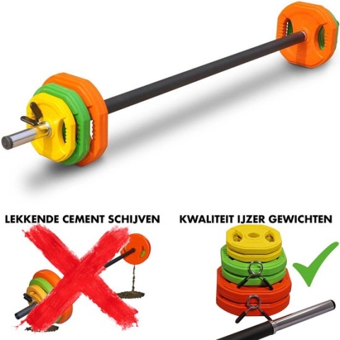 Rubber DualGrip Aerobic Pump Set | PREMIUM 20 KG Gewichten Fitness Set | KWALITEIT Bodypump Halterset Barbell met Dual Grip Gewichten voor Pump Fitness, Krachttraining, Thuis Sporten, Home Gym | Ideaal voor Thuis Sporten | Verbeterde Halter Klemmen!
