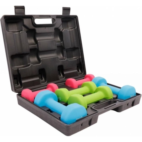 Aerobic Dumbbell Set | 12 KG Halterset | In Handige Koffer | Fitness & Krachttraining | Thuis Workout Gear | Ideaal voor Mannen & Vrouwen | Anti-Slip Coating | PREMIUM Kwaliteit | Duurzaam en Compact| Ideale Set voor Cardio en Spieropbouw Fitness