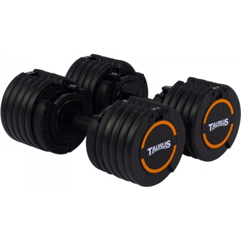 Taurus Selectabell PLUS- Verstelbare Halter - 4,5 t/m 25 kg – set van 2 dumbbells inclusief standaard – Dumbbell – Verstelbare Dumbbell -  dumbell -
