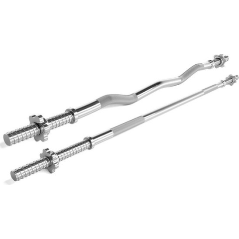 ScSPORTSÂ® Halterstangen set - Lange Halterstang 160 cm en Curlstang 120 cm - 30 mm - Incl. schroefsluitingen
