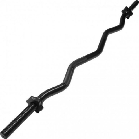 Gorilla Sports EZ Curl Stang - Halterstang - Barbell - 120 cm - 30 mm - Incl. Schroefsluiting - Zwart