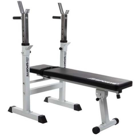 ScSports - Bankdrukbank PBH 2 - Smal - Opklapbaar - Max.  Belastbaar 200 kg - Wit-Zwart