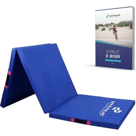 Extra Robuuste Yoga Mat (5cm dik en 180cm lang) incl. 4 weken durend ONLINE Trainingsschema - XXL Anti slip en Opvouwbare Yogamatten | Vitalic