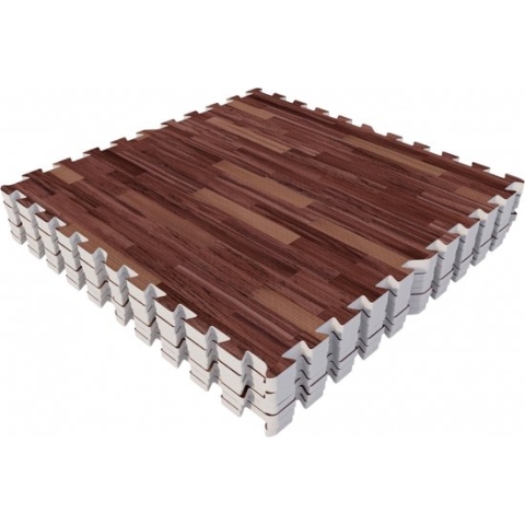 Gorilla Sports Vloermatten - Bescherming 8 stuks - 2,88 m2 - Donkere houtkleur