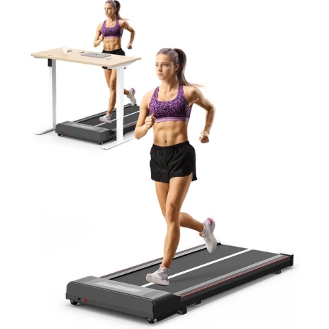 Loopband - elektrische loopband met afstandsbediening, Bluetooth en LED-display - 1-10KM/H - voor thuisgebruik en kantoor - Zwart