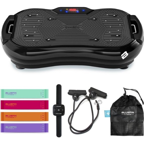 Bluefin Fitness Ultra Slim Plus Trilplaat | De Perfecte Work-out Voor Je Volledige Lichaam | Compact Design Trilplaat Met Weerstandsbanden | Vibratiefitness Voor Thuis