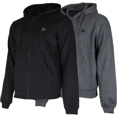 2 Pack Donnay sweater met capuchon - Sporttrui - Heren - Maat 3XL - Charc-marl&Zwart (1030)