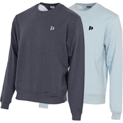 2 Pack Donnay - Fleece sweater ronde hals - Dean - Heren - Maat XXL - Navy & Sage green (491)