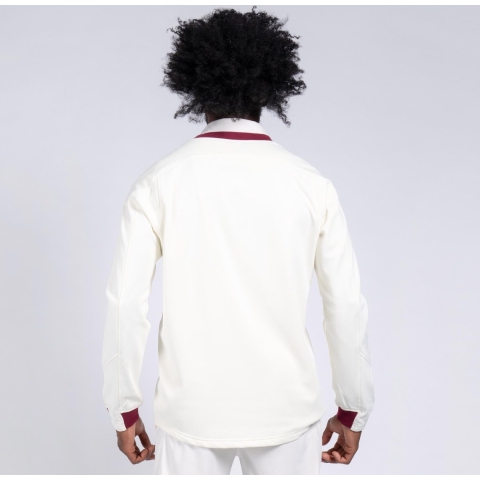 Gray-Nicolls Cricket SWEATER PRO PERF MRN TRIM7-8 7 - 8 Yrs - Ivory / Maroon