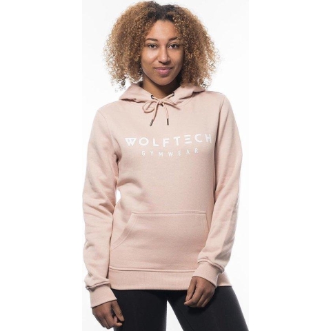 Wolftech Gymwear Hoodie Heren / Hoodie Dames - Lichtroze - XS - Met Groot Logo - Fitness - Unisex