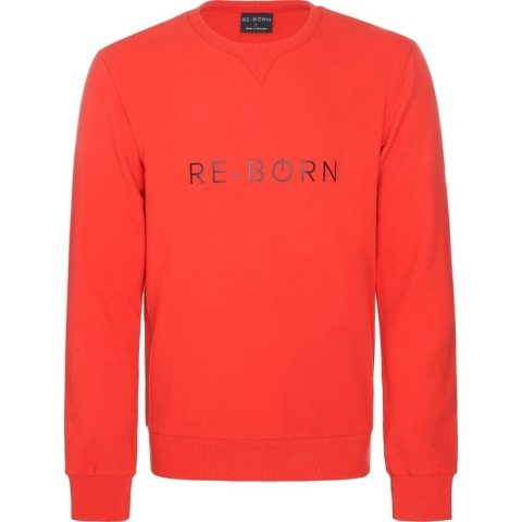 Re-Born Sweater Trui Ronde Hals Lange Mouw Heren - Rood - Maat M