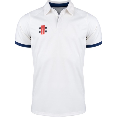 Gray-Nicolls Cricket SHIRT PRO PERF V2 S/S IV/NV XS Extra Small - Ivory / Navy