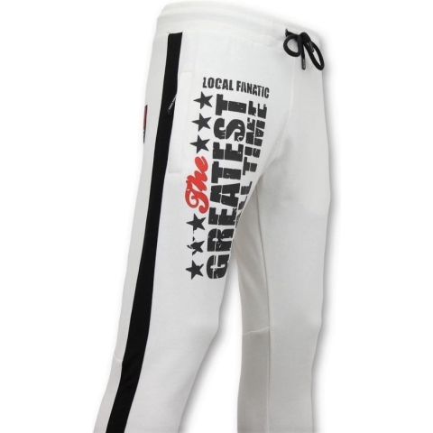 Exclusieve Sweatpants Heren - Muhammad Ali Trainingsbroek - Wit