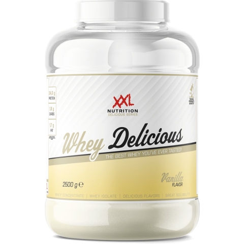 XXL Nutrition - Whey Delicious - Vanille - Wei Eiwitpoeder met BCAA & Glutamine, Proteïne poeder, Eiwit shake, Whey Protein - 2500 gram