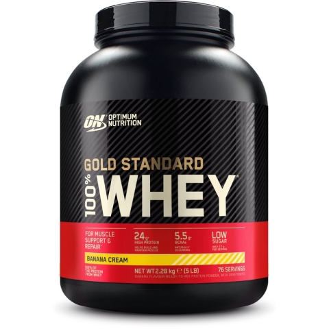 Optimum Nutrition Gold Standard 100% Whey Protein - Banana Cream - Proteine Poeder - Eiwitshake - 71 doseringen (2270 gram)