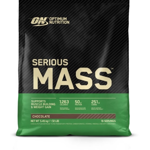 Optimum Nutrition Serious Mass - Chocolate - Mass Gainer - Weight Gainer - 5450 gram (16 servings)