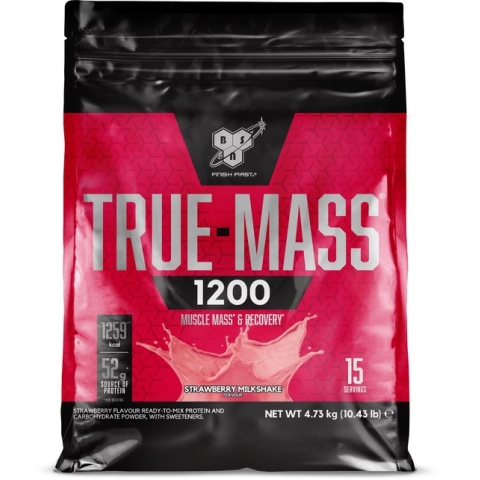 BSN True Mass 1200 - Mass Gainer - Weight Gainer - Strawberry - 15 doseringen (4800 gram)