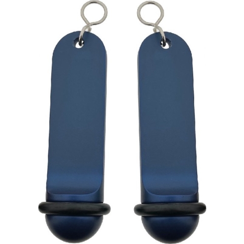 CombiCraft Big Classic Aluminium hotel sleutelhanger Blauw incl. gedraaide s-haak - 5 stuks - blanco, géén gravering