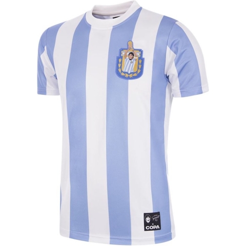 COPA - Maradona X COPA Argentina 1986 Retro Voetbal Shirt - M - Wit; Blauw
