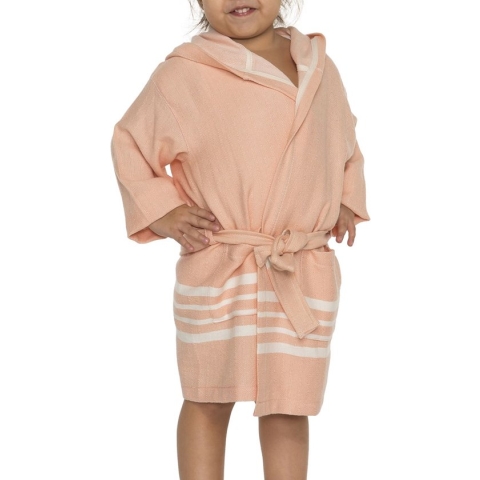 Hamam Badjas Sun Kids Melon - 2-3 jaar - jongens/meisjes/uniseks - badjas kind / kinderen - badjas kind met capuchon - zwembadjas