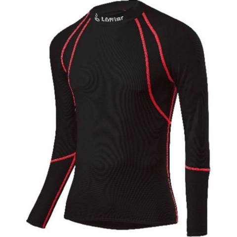 Löffler Thermoshirt Airvent Transtex Polypropyleen Zwart/rood Maat 56