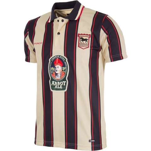 COPA - Ipswich Town FC Away 1997 - 98 Retro Voetbal Shirt - XL - Beige; Zwart
