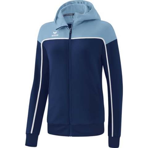 ERIMA Change Trainingsjack Met Capuchon Dames New Navy-Faded Denim-Wit Maat 34
