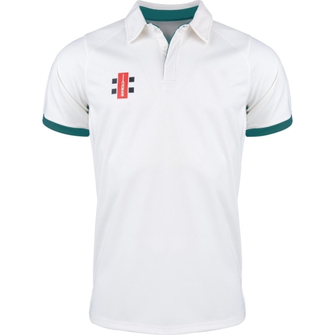 Gray-Nicolls Cricket SHIRT PRO PERF V2 S/S IV/GN M Medium - Ivory / Green