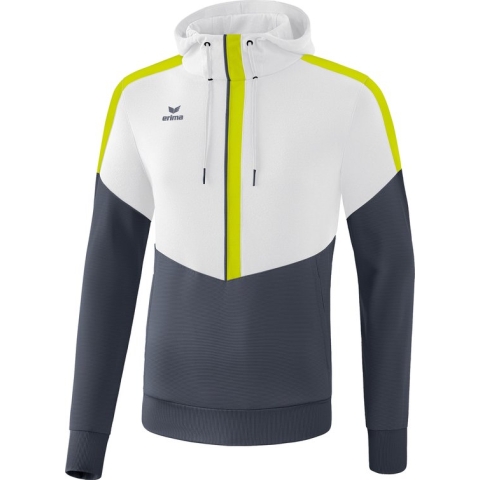 Erima Squad Sweatshirt Met Capuchon Wit-Slate Grijs-Lime Maat 2XL