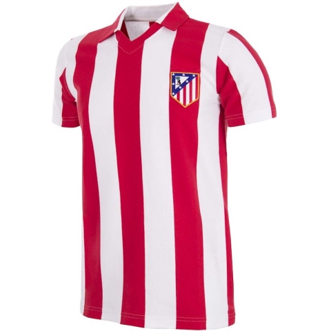 COPA - Atletico de Madrid 1985 - 86 Retro Voetbal Shirt - S - Rood; Wit