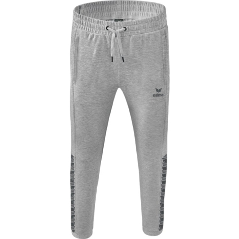 Erima Essential Team Sweatbroek Kinderen - Licht Grey Melange / Slate Grey | Maat: 128