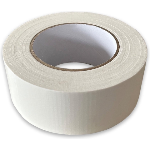 Duct-tape 50 mm x 50 meter. Wit. 24 rollen. + Kortpack pen (021.0105)
