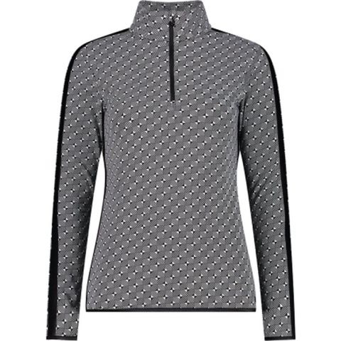 CMP Womens Geometric Print Ski Pully - Wintersportpully Voor Dames - Zwart/Wit - XS