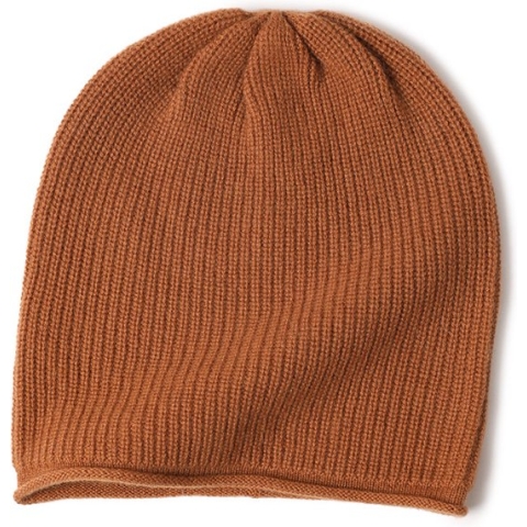 Hommard Cashmere Beanie Rib Stitch Caramel, Heren, Dames, Unisex, Muts, Caramel