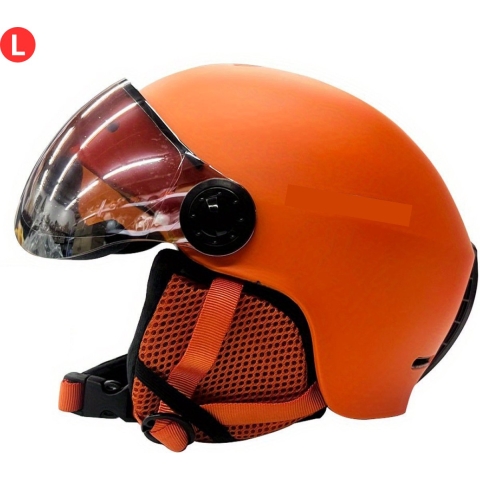 Skihelm - Met Vizier - Ski Gadgets - Dames - Heren - Wintersport - Ski - Oranje - Maat L