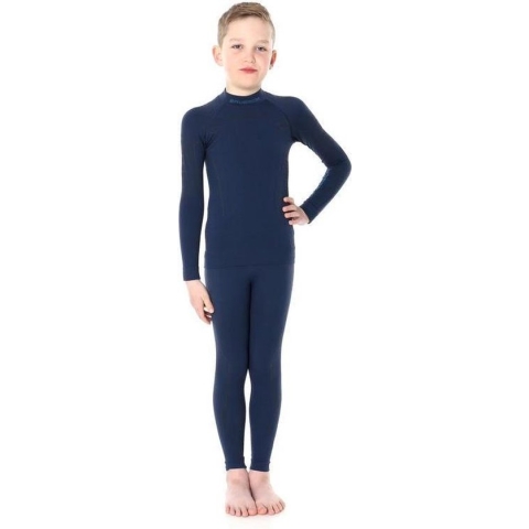 Brubeck | Jongens Junior Seamless Thermo Set - Marineblauw - 140/146