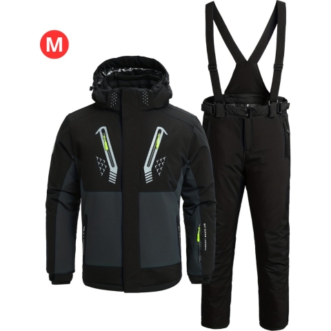 Skipak - SkiBroek - Skijas - Ski Suit - Wintersport - Heren - 2-Delig - Zwart - Winter - Maat M