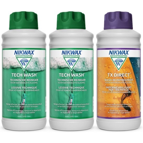 Nikwax "Voordeelpakket" 2 x Tech Wash 1L & 1x TX.Direct 1L - 3-Pack