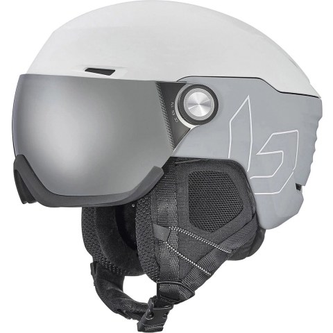 Bollé V-Ryft Pure Skihelm met vizier | Silver Cat.3 Lemon Cat.1 | Matte White | Maat: 59 - 62 cm