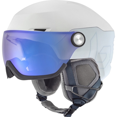 Bollé V-Ryft Pure Skihelm met vizier | Photochromic Blue Cat.1-3 | Matte Pearl | Maat: 55 - 59 cm