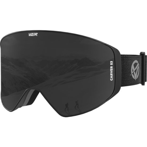 Vizer Smoke Carver - Zwarte Skibril & Snowboardbril - Magnetische lens