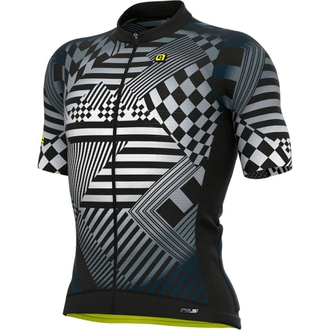 Ale Fietsshirt Korte Mouwen PRS Checker - Grijs - L - Valt klein