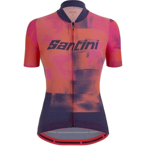 Santini Fietsshirt Korte Mouwen Dames Paars Oranje - Forza Indoor Training Jersey For Women Atomic Orange - L