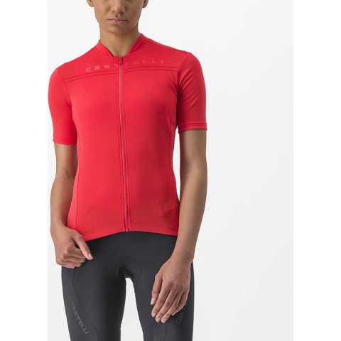 Castelli Anima 4 Jersey Met Korte Mouwen Rood M Vrouw