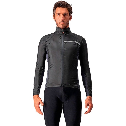 Castelli Windstopper jacket Heren Zwart Grijs - SQUADRA STRETCH JACKET LIGHT BLACK DARK GRAY - S