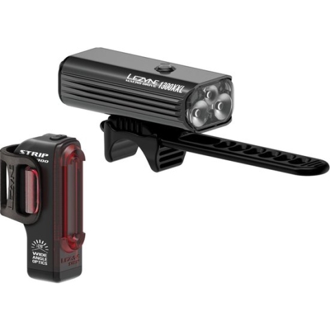 Lezyne MACRO DRIVE 1300XXL / STRIP PRO PAIR Achterlicht + voorlicht (set) LED