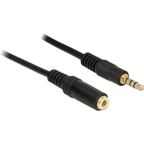 3,5mm Jack 4-polig audio/video verlengkabel AWG24 / zwart - 3 meter