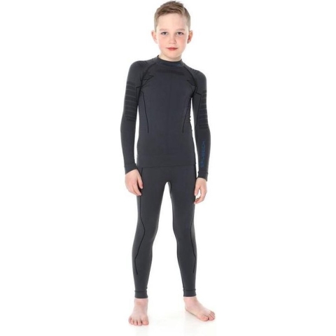 Brubeck | Jongens Junior Seamless Thermo Set - Grafiet - 152/158