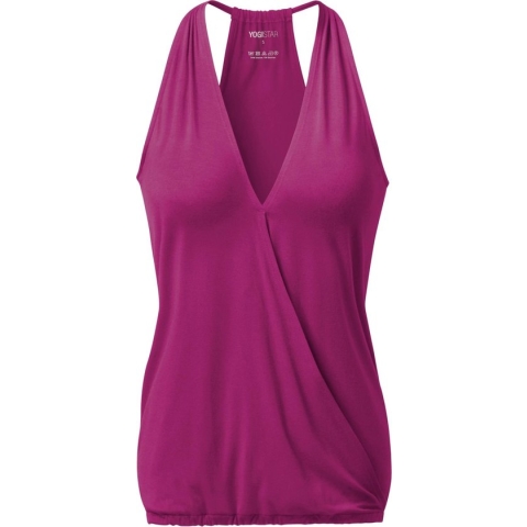 Yoga-Racerback V-Neck "ala" - raspberry S Loungewear shirt YOGISTAR