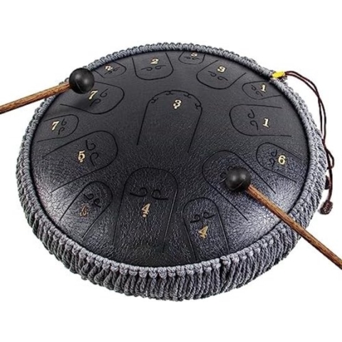 Steel Tongue Drum - Handpan Drum - Hangdrum - Zwart